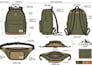 design bag, handbag, backpack tech packs, technical flat drawing for production